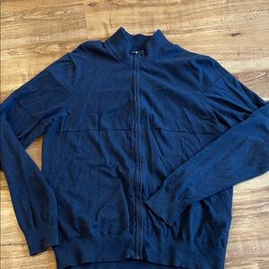 Men's Navy Zip-Up Sweater